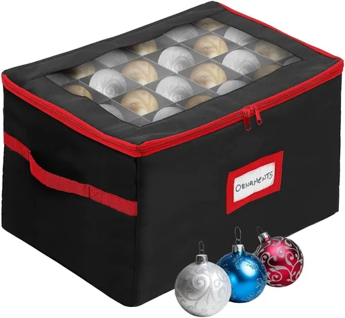 Miniatura 14 de HOLDN’ STORAGE - Caja de almacenamiento para adornos navideños con divisores - Capacidad para 48 adornos de hasta 3.0 pulgadas de diámetro, 2 Negro