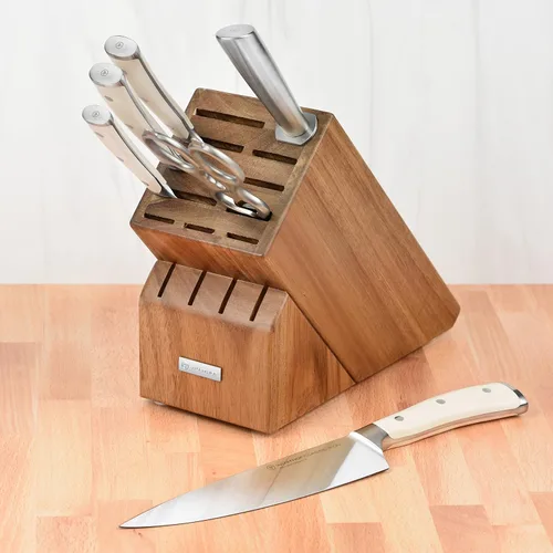 Miniatura 3 de Wusthof Classic Ikon Creme - Juego de cuchillos de 7 piezas con bloque de madera de acacia
