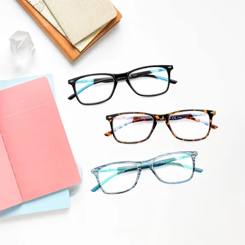 Miniatura 7 de Paquete de 3 lentes de lectura progresivos multienfoque para hombres y mujeres, bloqueo de luz azul, bisagras de resorte, lectores de computadora