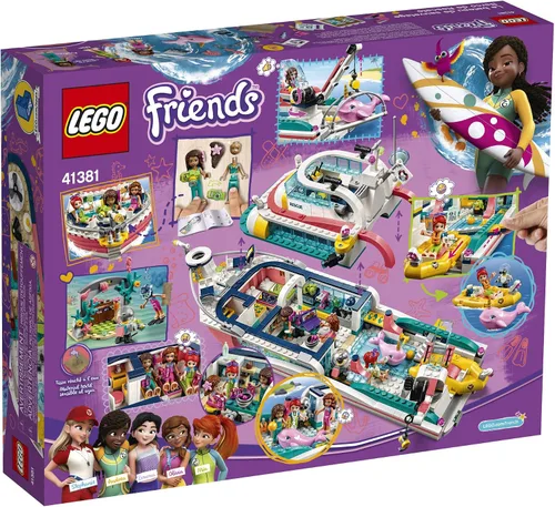Miniatura 5 de LEGO Friends Rescue Mission Boat 41381 Kit de construcción de barco de juguete con mini muñecas y criaturas marinas de juguete, juego de rescate
