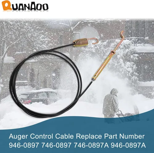 Miniatura 2 de Cable de control de barrena 946-0897 para máquinas MTD Craftsman Yard Machines Troy-Bilt Yard Man quitanieves compatible con MTD Built 2 etapas