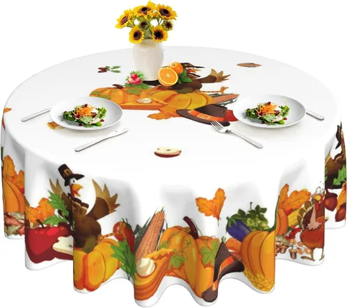 Miniatura 15 de Mantel redondo de Pascua de 60 pulgadas, lavable, mantel de conejo de Pascua, fiestas en el hogar, fiestas, cenas, fiestas, comedor, decoración