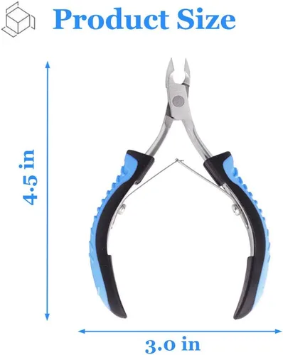Miniatura 6 de IVON - Cortadora de cutículas profesional, cortador de cutículas antideslizante de acero inoxidable, pinza azul