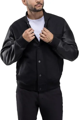Miniatura 6 de X RAY Chaqueta Varsity para hombre, chaquetas casuales de béisbol Letterman para hombre Negro/Negro - 83006