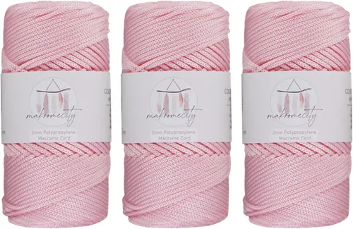 Miniatura 10 de Makromecity, Cordón de macramé de poliéster de 2 mm x 38 m (125 yardas) 2 mm de polipropileno, cordón de macramé para crochet, bolsas de macramé
