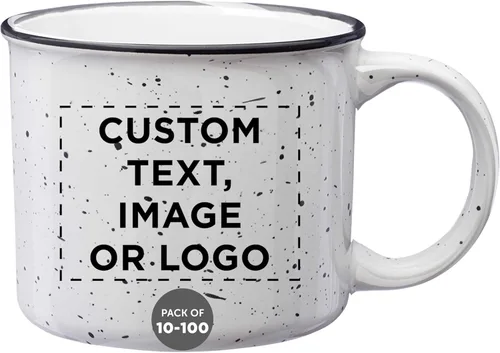 Miniatura 32 de DISCOUNT PROMOS Tazas de café personalizadas de cerámica para fogata, 13 onzas, juego de 10/50/100, paquete personalizado a granel, perfecto