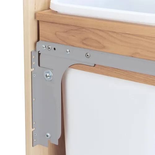 Miniatura 9 de Rev-A-Shelf - 4WCTM-18DM2 - Doble 35 Qt. Montaje superior extraíble de madera y contenedor de desechos para 1-1/2 in, blanco. Gabinete de armazón