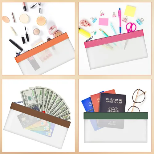 Miniatura 3 de Sobres transparentes para dinero en efectivo de 7.6 x 3.7 pulgadas Money Bags With Zipper Cash Bag Money Pouch Bank Deposit Bags for Coin Invoice