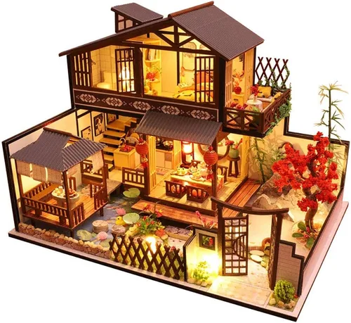 Miniatura 9 de Miniture House - Juego de miniture de té 3D, hecho a mano, rompecabezas creativo, casa de juguetes para adultos y niños