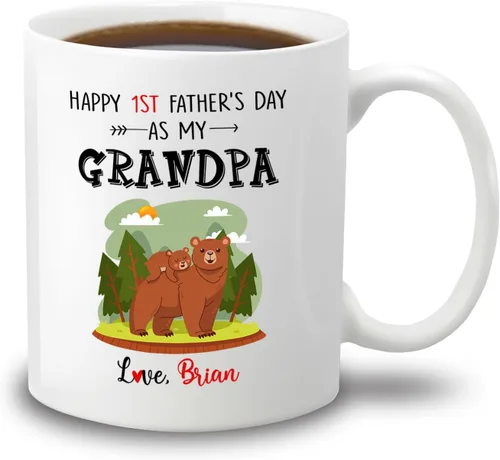 Miniatura 15 de Taza de café con texto en inglés "Best Grandpa Ever", regalo para el día del padre, taza de café personalizada para abuelo, tazas blancas de 11 Taza