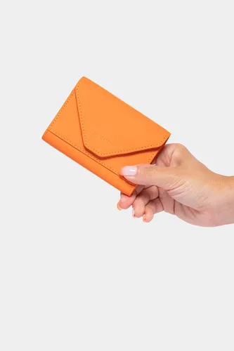 Miniatura 7 de grande Estuches para tarjetas 3639, Naranja, Tarjetero de cuero con cierre magnético, cartera pequeña de acordeón para mujer