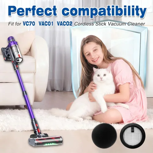Miniatura 7 de Paquete de 2 filtros de repuesto para aspiradora compatibles con aspiradora inalámbrica SMOTURE VAC01/VAC02/VC70 y filtro de aspiradora ozeeco EC01