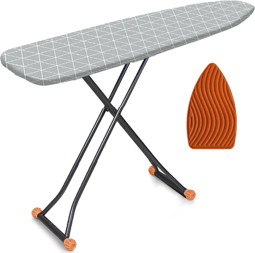 Miniatura 14 de Tabla de planchar, tabla de planchar compacta y ahorradora de espacio con cubierta extra gruesa de 3 capas, altura ajustable, fácil almacenamiento