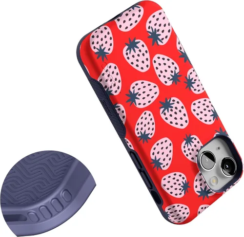 Miniatura 5 de Funda Casely para iPhone 13 Mini Eligiría Contigo Fresa Roja Compatible con MagSafe Diseño Protector Audaz Te elegiría Fresa Roja
