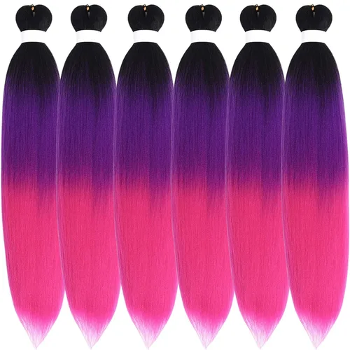 Miniatura 138 de Cabello estirado de fibra Kanekalon para trenzar con cabello humano, color oro rosado, 30 pulgadas