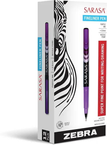 Miniatura 2 de Zebra Pen Sarasa - Bolígrafo fineliner, 0.031 in, morado, 12 unidades, violeta