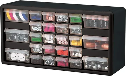 Miniatura 10 de Repisa para almacenamiento de piezas, de plástico, con 26 cajones Akro-Mils 10126REDBLK20, de 20 pulgadas x 10-1/4 pulgadas x 6-3/8 pulgadas, rojo