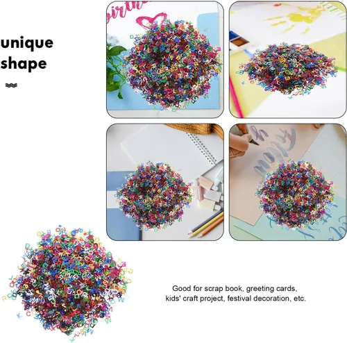 Miniatura 3 de Mini letras del alfabeto de lentejuelas para manualidades, 3.17 oz/paquete de confeti de resina con purpurina, letras mixtas para Navidad