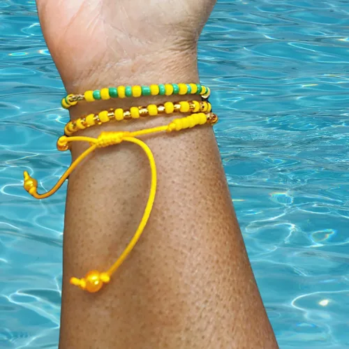 Miniatura 14 de Hecho a mano contra el mal de ojo orishas joyería de protección Ilde elástico elástico ajustable con cuentas unisex amuleto pulsera conjunto