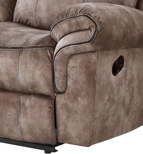 Miniatura 7 de Acme Zubaida - Sofá reclinable de terciopelo con base USB en 2 tonos chocolate