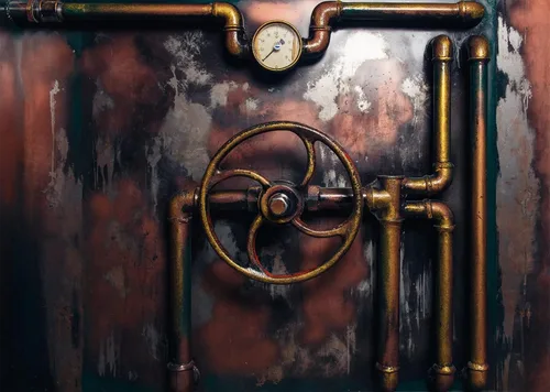 BELECO Telón de fondo de fotografía Steampunk retro oxidado, de 5 x 3 pies, tubos de vapor de metal viejo, medidor de presión, fondo de máquina de