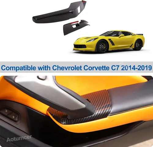 Miniatura 6 de Cubierta del panel de control de la ventana de la puerta del automóvil para Chevrolet Corvette C7 para el interior del automóvil (2 piezas)