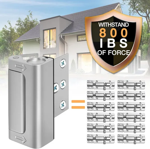 Miniatura 3 de Cerradura de seguridad para el hogar, cerradura de refuerzo de puerta fácil de abrir a prueba de niños con soporte de parada de 3.0 in 800 libras