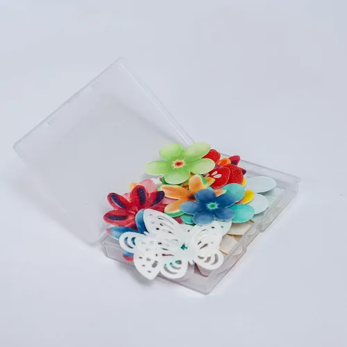 Miniatura 4 de Flores comestibles, hojas comestibles y mariposas comestibles blancas, papel de oblea, decoración de cupcakes para decorar papel de arroz