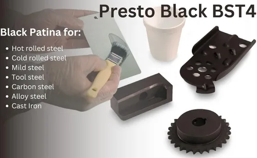 Miniatura 3 de Birchwood Presto Black BST4 Technologies - Cepillo frío en solución ennegrecedor para aleaciones de hierro y acero, pátina tradicional de acero azul