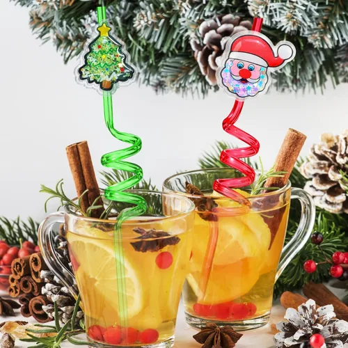 Miniatura 3 de 25 regalos de fiesta de Navidad con purpurina, regalos de actividades de Navidad, pajitas locas para beber, regalos para niños y adultos
