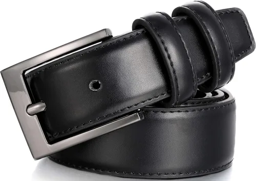 Miniatura 3 de Marinos Cinturón de vestir de cuero genuino para hombre con hebilla de un solo diente