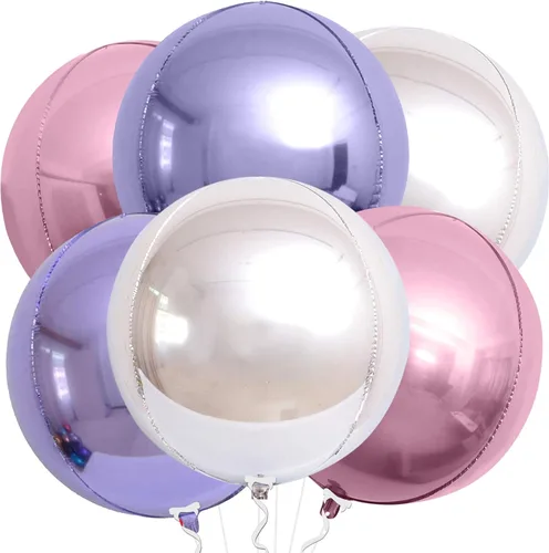Miniatura 39 de KatchOn, Globos de papel aluminio de color rosa claro, 22 pulgadas, paquete de 6 unidades, globos de Mylar rosa claro para decoraciones de Navidad