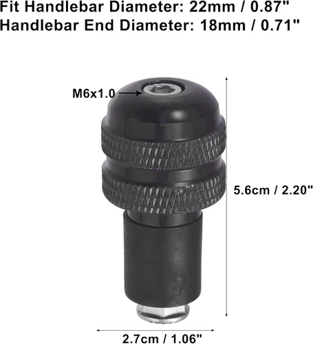 Miniatura 3 de X AUTOHAUX 1 par 7/8 "0.866 in motocicleta manillar extremo agarres barra extremos tapón tapón para motocicleta Negro