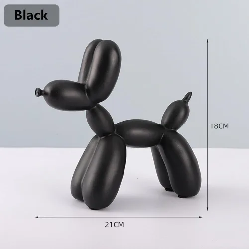 Miniatura 4 de Lindo globo de resina para perro, estatua de animales, adornos para decoración del hogar (negro)