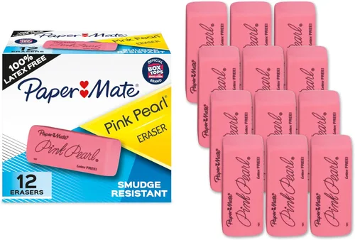 Miniatura 7 de Borradores Paper Mate Pink Pearl, Grandes, Perfectos para Estudiantes y Artistas, Paquete de 36 (432 Unidades en Total)