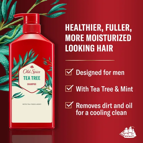 Miniatura 2 de Old Spice Champú de Árbol de Té para Hombre, Cabello Más Sano, Más Lleno, Más Hidratado, 21.9 Fl Oz Cada Uno, Pack de Dos
