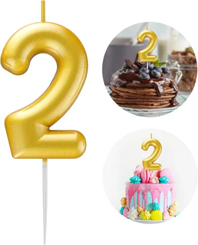 Miniatura 46 de Velas número 2 arcoíris con número 3D de feliz cumpleaños para decoración de fiesta de pastel de cumpleaños, suministros de celebración