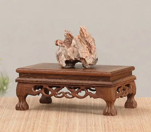 Miniatura 3 de GOLDY&WENDY Base rectangular de madera de ala de pollo con base de palisandro florero planta estatua de Buda soporte de exhibición pedestal