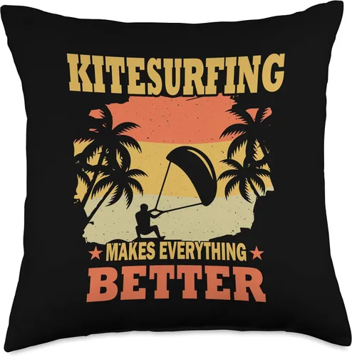Miniatura 4 de Kitesurf motif equipment Makes Everything Better-Kitesurf, almohada de 16 x 16 pulgadas, multicolor