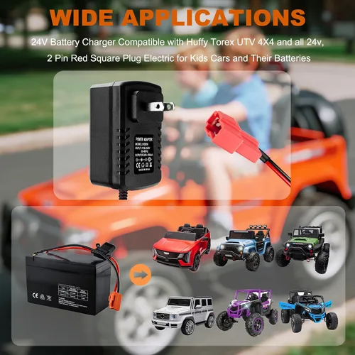 Miniatura 8 de Cargador de batería de 24 V para paseo en juguetes Cargador de batería de 24 voltios para paseo en coche juguete para ATV Mercedes Benz Truck Car