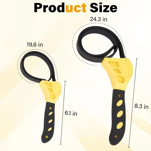 Miniatura 2 de 2 PIEZAS Llaves de Correa para Fontanería, Llave de Correa de Goma, Llaves de Correa de Filtro de Aceite de 24 Pulgadas y 19.7 Pulgadas, Llaves