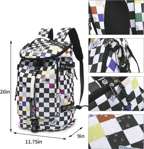 Miniatura 2 de Kalesi Bolsa de lona para gimnasio, 4 vías, impermeable, con compartimento para zapatos, para viajes, deporte, senderismo, laptop