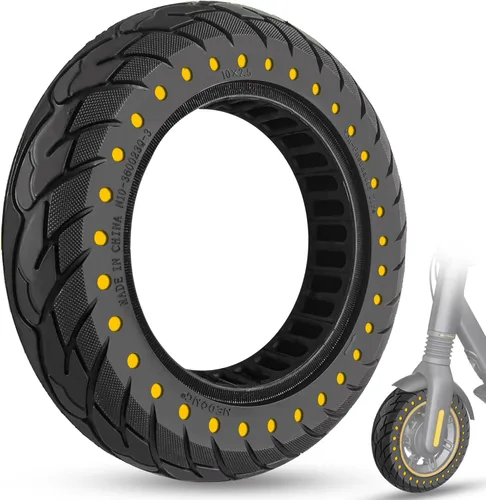 10 x 2.5 Pulgadas Neumático para Patinete Eléctrico Neumático Sólido 60/70-6.5 Ajuste para Ninebot Max G30P G30LP~Gotrax G5 G6~Hiboy Max 3~Hover 1