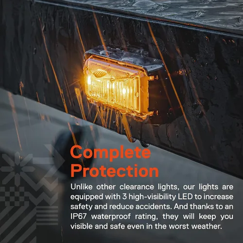 Miniatura 5 de TRUE MODS Luz de marcador LED ámbar de 2.5 pulgadas con bisel negro [DOT FMVSS 108] [SAE P2PC] [montaje superficial] [impermeable IP67] Luces
