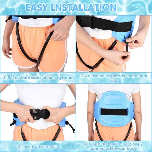 Miniatura 6 de Cinturón flotante para natación, aeróbicos acuáticos con correas de fijación, cinturón de flotación para piscina, fitness y terapia de entrenamiento