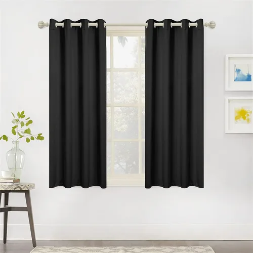 Miniatura 10 de MYSKY HOME - Cortinas opacas extra largas de 95 pulgadas en negro para dormitorio, con aislamiento térmico, oscurecimiento de la habitación y ojales
