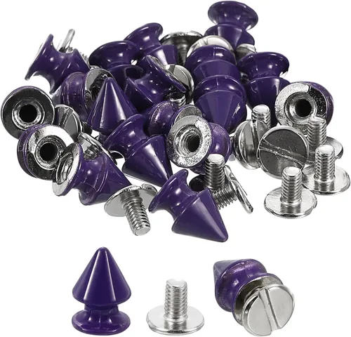Miniatura 19 de uxcell 50 juegos de remaches de espiga cono, 0.315 x 0.472 in con rosca trasera para árbol y picos para manualidades de cuero, ropa, zapatos, Fósforo