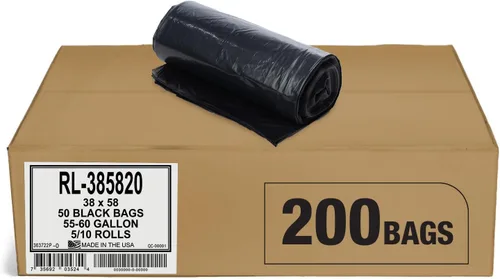 Miniatura 33 de Aluf Plastics RL-3339XH - Bolsas de basura negras resistentes de 33 x 39 pulgadas, 1.5 mil de grosor, capacidad de 33 galones (100 unidades)