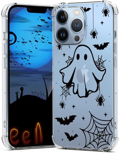 Miniatura 31 de Funda de Halloween para Google Pixel 6A transparente con diseños de murciélagos fantasmas, funda para teléfono para niñas, elegante, delgada, a