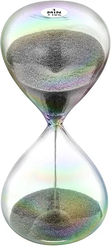 Miniatura 28 de Reloj de arena con temporizador de arena de 1 minuto con arena de color marrón, reloj de arena grande de 1 minuto, reloj de arena de 1 minuto